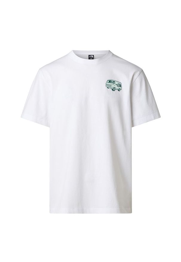 Koszulka męska The North Face Van Life 0A8GQNFN41 - biała. Kolor: biały. Materiał: materiał, bawełna. Długość rękawa: krótki rękaw. Długość: krótkie. Wzór: nadruk. Sezon: lato