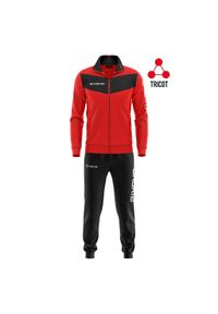 Dres piłkarski dla dzieci Givova Tuta Visa czerwono-czarny. Kolor: czarny, czerwony, wielokolorowy. Materiał: dresówka. Styl: sportowy