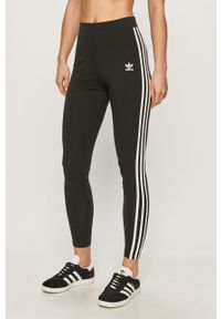 adidas Originals - Legginsy. Kolor: czarny. Materiał: bawełna, dzianina, elastan. Wzór: aplikacja #1