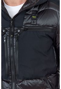 Blauer USA - BLAUER Czarna puchowa kurtka męska z kapturem, Rozmiar 3XL. Typ kołnierza: kaptur. Kolor: czarny. Materiał: puch #4