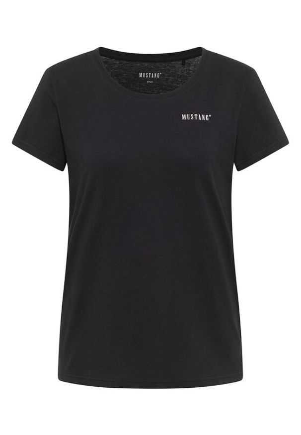 Mustang T-Shirt Alma 1016748 Czarny Regular Fit. Kolor: czarny. Materiał: bawełna
