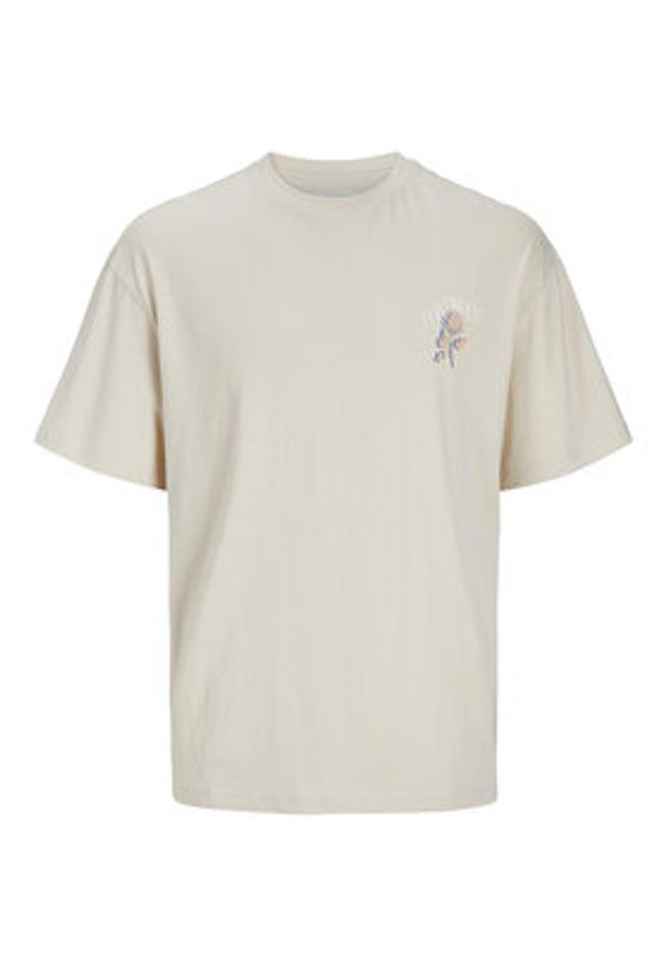 Jack & Jones T-Shirt Charge 12269384 Beżowy Relaxed Fit. Kolor: beżowy. Materiał: bawełna