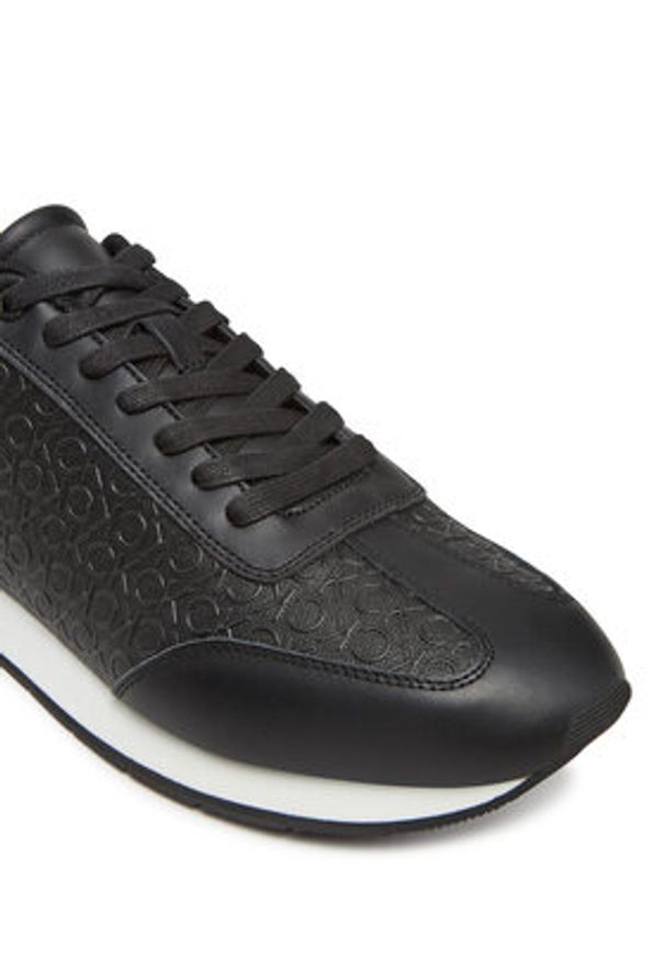 Calvin Klein Sneakersy Low Prof Runn Laceup Mono HM0HM01896 Czarny. Kolor: czarny. Materiał: skóra
