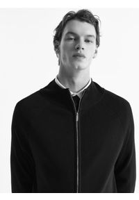 Reserved - Rozpinany sweter z wiskozą - granatowy. Kolor: niebieski. Materiał: wiskoza #1