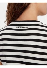 Karl Lagerfeld - KARL LAGERFELD T-Shirt A1W17099 Czarny Regular Fit. Typ kołnierza: dekolt w karo. Kolor: czarny. Materiał: bawełna #4