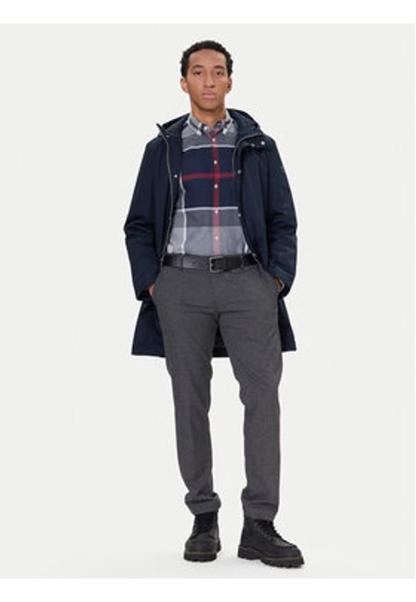 Marc O'Polo Parka 528 0022 71028 Granatowy Regular Fit. Typ kołnierza: polo. Kolor: niebieski. Materiał: bawełna