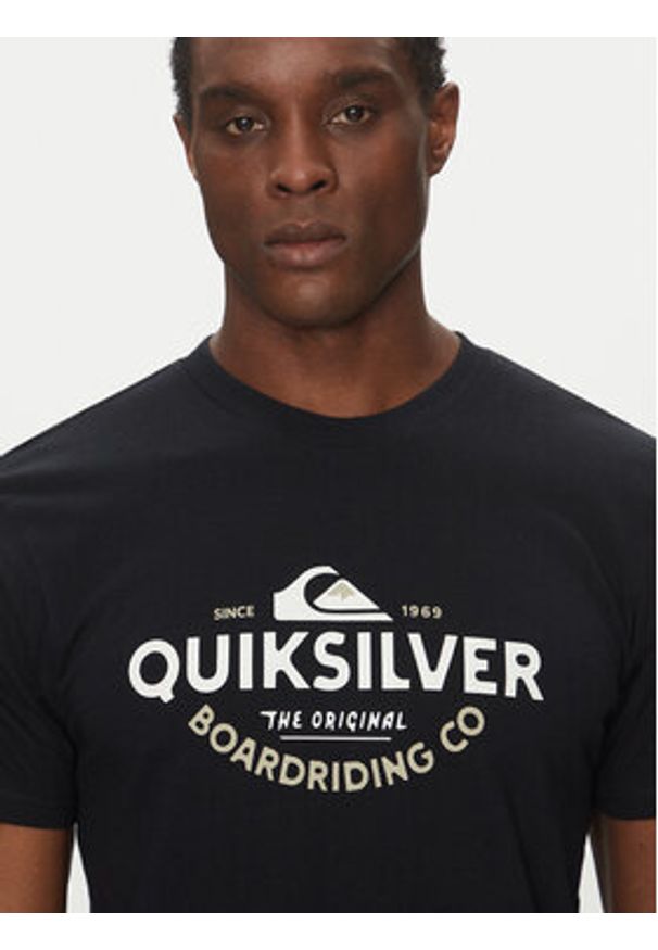 Quiksilver T-Shirt EQYZT08064 Czarny Regular Fit. Kolor: czarny. Materiał: bawełna