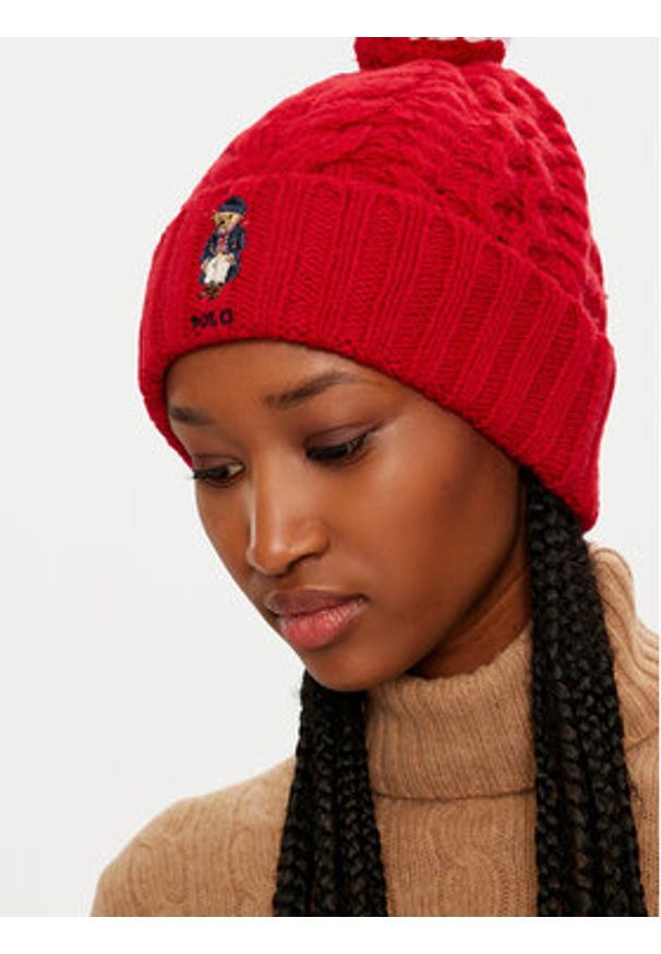 Polo Ralph Lauren Czapka 455961991002 Czerwony. Kolor: czerwony. Materiał: wełna, materiał