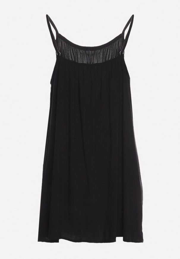 Born2be - Czarna Wiskozowa Sukienka na Regulowanych Ramiączkach Ulantia. Okazja: na co dzień. Kolor: czarny. Materiał: wiskoza. Długość rękawa: na ramiączkach. Sezon: lato. Styl: casual, elegancki