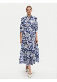 Luisa Spagnoli Sukienka koszulowa Pandoro 542129 Niebieski Regular Fit. Kolor: niebieski. Materiał: bawełna. Typ sukienki: koszulowe #3
