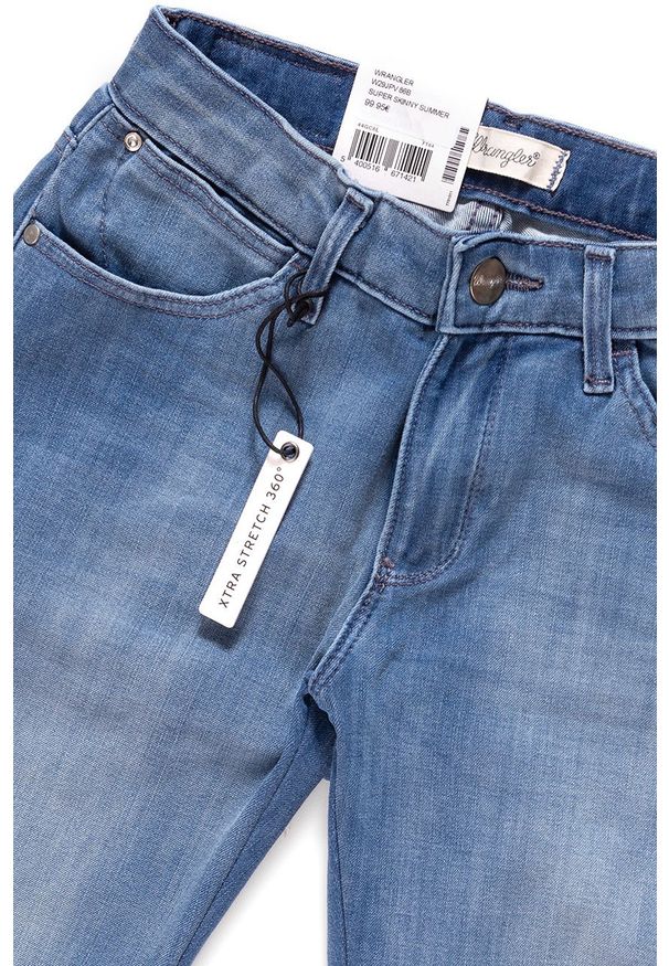 Wrangler - WRANGLER SUPER SKINNY SUMMER LAKE W29JPV86B. Stan: podwyższony