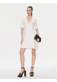 TwinSet - TWINSET Sukienka dzianinowa 241TP3095 Écru Regular Fit. Materiał: wiskoza