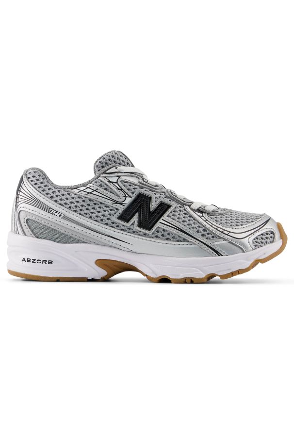 Buty dziecięce New Balance PZ740GB – szare. Kolor: szary. Materiał: materiał, syntetyk. Szerokość cholewki: normalna. Sezon: lato. Sport: turystyka piesza