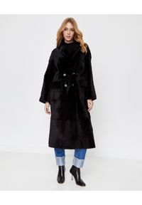 ALMAROSAFUR - Czarny płaszcz Giada. Kolor: czarny. Długość rękawa: długi rękaw. Długość: długie. Styl: klasyczny #1