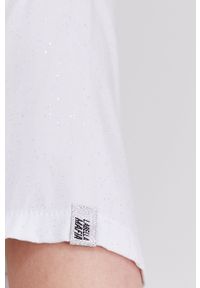 LABELLAMAFIA - LaBellaMafia Bluzka damska kolor biały gładka. Kolor: biały. Materiał: tkanina. Długość rękawa: krótki rękaw. Długość: krótkie. Wzór: gładki #4