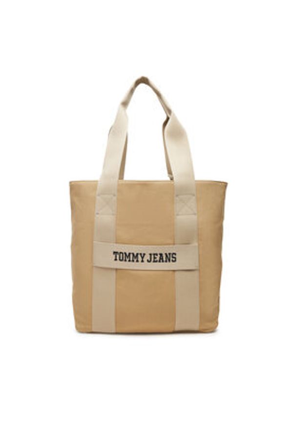 Tommy Jeans Torba Retro Cool Tote AM0AM13278 Beżowy. Kolor: beżowy. Materiał: materiał