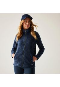 Regatta - Polar damski rozsuwany Mayse. Kolor: niebieski. Materiał: polar. Długość rękawa: raglanowy rękaw. Wzór: melanż #1