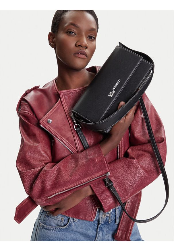 Karl Lagerfeld Jeans Torebka A3W30010 Czarny. Kolor: czarny. Materiał: skórzane