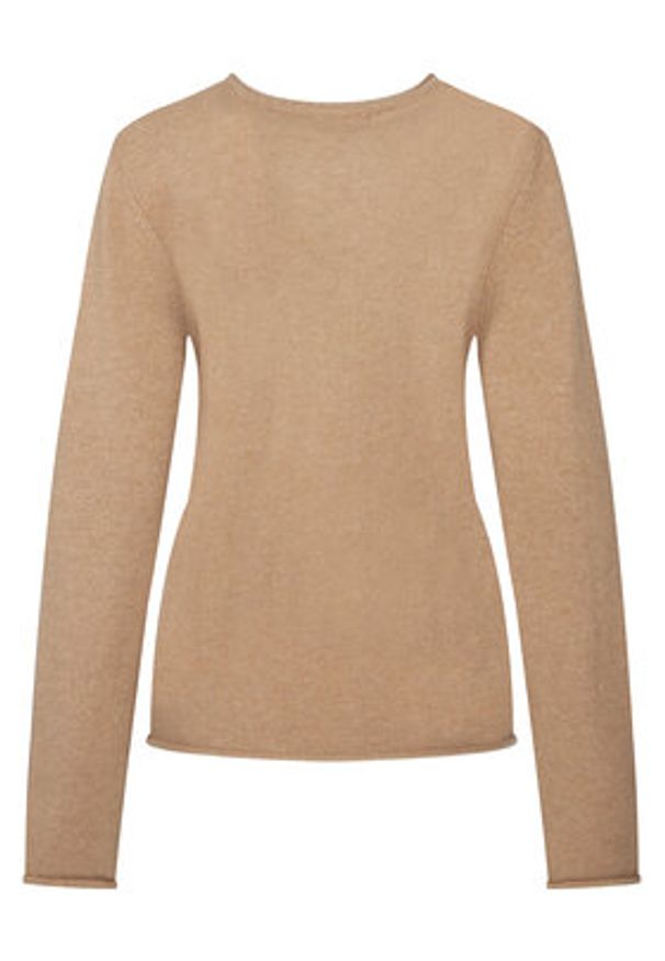TOMMY HILFIGER - Tommy Hilfiger Sweter WW0WW43505 Beżowy Regular Fit. Kolor: beżowy. Materiał: wełna