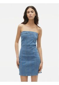 Vero Moda Sukienka jeansowa Zoie 10310272 Niebieski Slim Fit. Kolor: niebieski. Materiał: bawełna #1