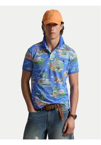 Polo Ralph Lauren Polo 710B14509001 Niebieski Slim Fit. Typ kołnierza: polo. Kolor: niebieski. Materiał: bawełna #1