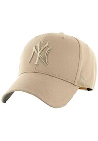 47 Brand - Czapka z daszkiem dla dzieci MLB New York Yankees Kids Cap. Kolor: beżowy. Materiał: akryl, wełna