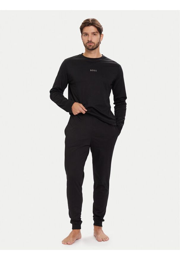 BOSS Piżama Xmas 50550547 Czarny Regular Fit. Kolor: czarny. Materiał: bawełna