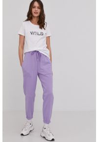 Answear Lab Spodnie damskie kolor fioletowy gładkie. Kolor: fioletowy. Materiał: dzianina. Wzór: gładki #3