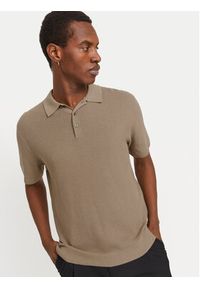 Jack & Jones - Jack&Jones Polo Cooper 12271483 Beżowy Regular Fit. Typ kołnierza: polo. Kolor: beżowy. Materiał: bawełna