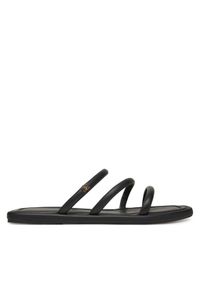TOMMY HILFIGER - Tommy Hilfiger Klapki Strappy Leather Mule FW0FW08939 Czarny. Kolor: czarny. Materiał: skóra