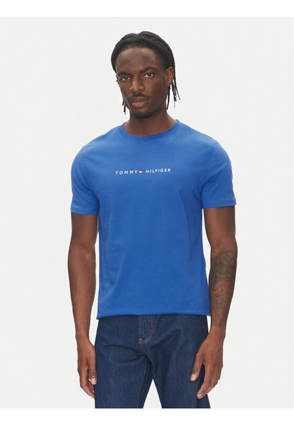 TOMMY HILFIGER - Tommy Hilfiger T-Shirt UM0UM03525 Niebieski Regular Fit. Kolor: niebieski. Materiał: bawełna