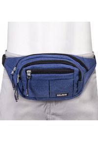 Męska Saszetka na Biodro (Nerka) - Pako Jeans - Niebieska. Kolor: niebieski. Materiał: poliester #7