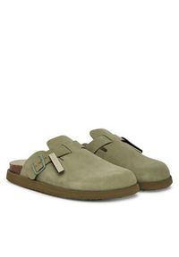 D.Franklin Klapki DFSH407002 Khaki. Kolor: brązowy. Materiał: skóra, zamsz