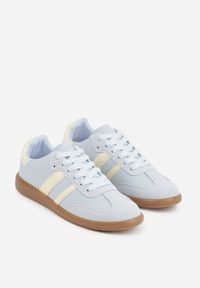 Renee - Granatowe Casualowe Sneakersy na Płaskiej Podeszwie z Paskami Jereria. Okazja: na co dzień. Zapięcie: pasek. Kolor: niebieski. Materiał: jeans. Obcas: na płaskiej podeszwie #2