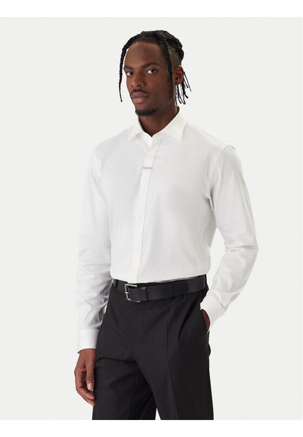 Hugo - HUGO Koszula Valerio 50554768 Biały Modern Fit. Kolor: biały. Materiał: bawełna