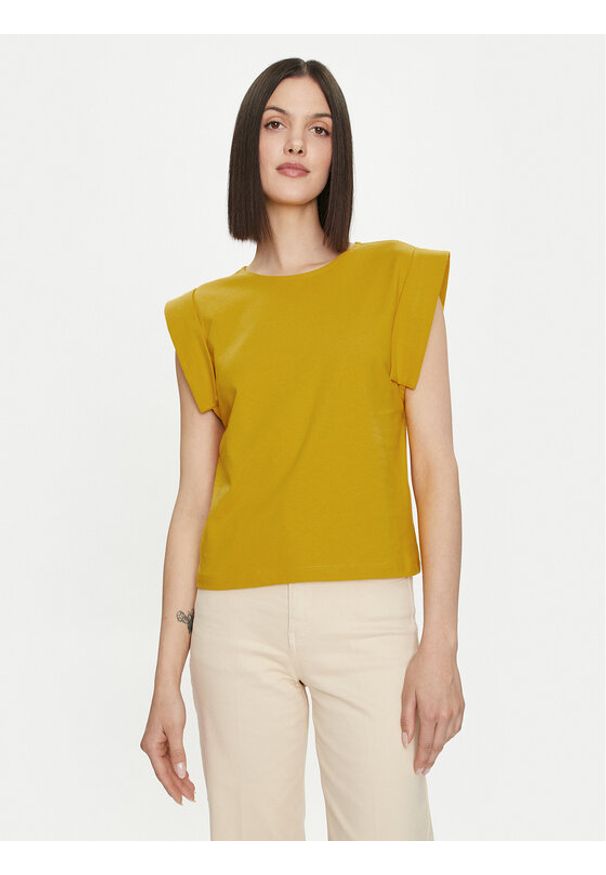 United Colors of Benetton - United Colors Of Benetton Bluzka 3BL0D1077 Żółty Regular Fit. Kolor: żółty. Materiał: bawełna