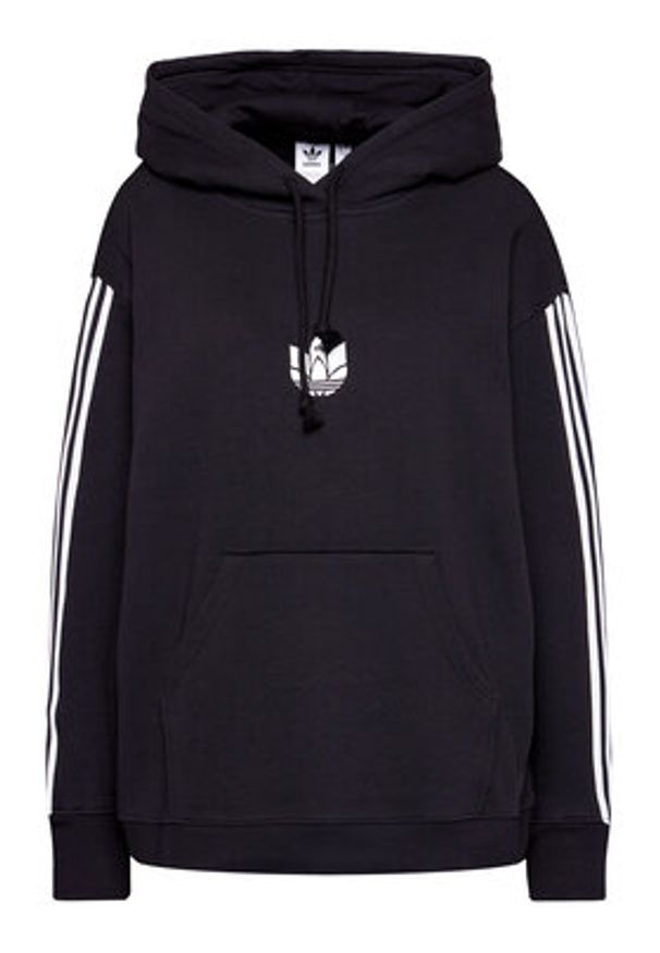 Adidas - adidas Bluza adicolor 3D Trefoil GN2931 Czarny Oversize. Kolor: czarny. Materiał: bawełna