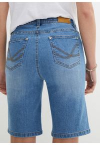 bonprix - Bermudy dżinsowe Slim Fit mid waist. Kolor: niebieski #3