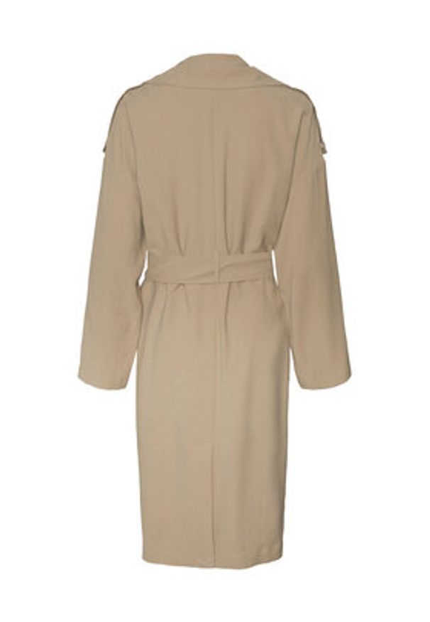 Vero Moda Trencz Bella 10252979 Beżowy Relaxed Fit. Kolor: beżowy. Materiał: wiskoza