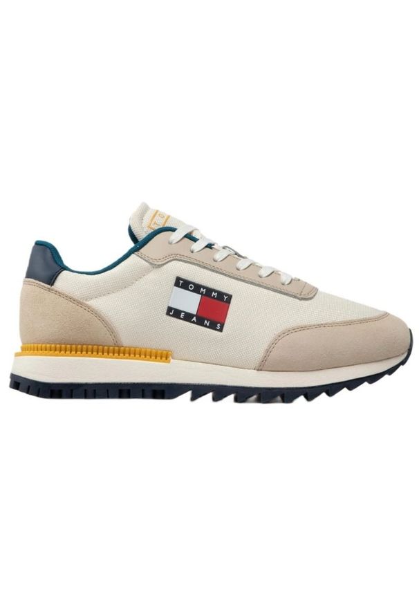 TOMMY HILFIGER - Tommy Hilfiger Buty Tommy Jeans Retro Evolve M EM0EM00991 beżowy. Zapięcie: sznurówki. Kolor: beżowy. Materiał: jeans