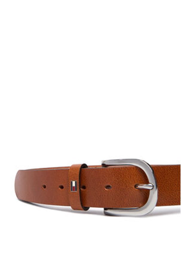 TOMMY HILFIGER - Tommy Hilfiger Pasek Damski New Danny Belt WW0WW11590 Brązowy. Kolor: brązowy. Materiał: skóra