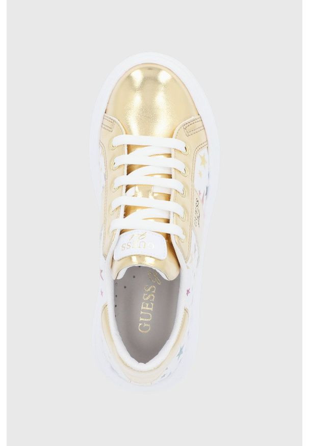 Guess buty kolor złoty. Zapięcie: sznurówki. Kolor: złoty. Obcas: na platformie