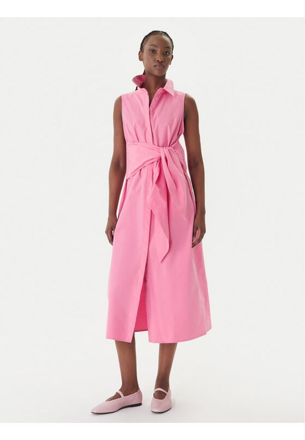 LOLA CASADEMUNT Sukienka koszulowa LS2616085 Różowy Regular Fit. Kolor: różowy. Materiał: bawełna. Typ sukienki: koszulowe