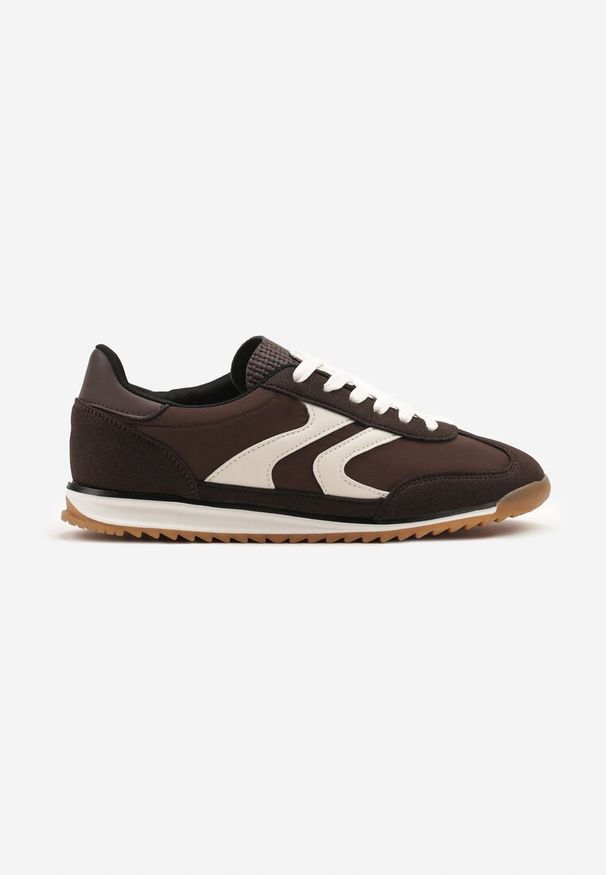 Born2be - Ciemnobrązowe Sneakersy w Stylu Tenisówek Julirelle. Okazja: na co dzień. Kolor: brązowy. Materiał: jeans