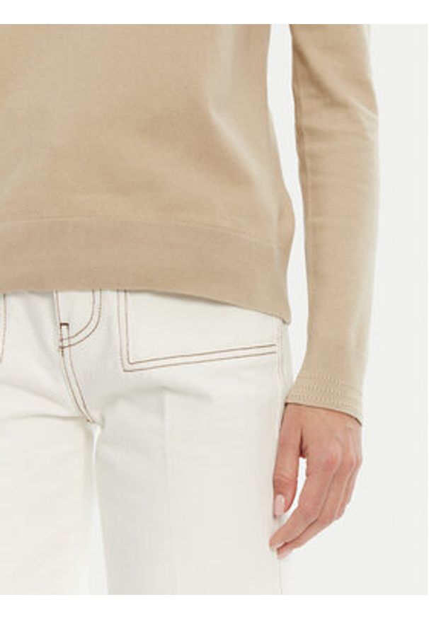 TOMMY HILFIGER - Tommy Hilfiger Sweter WW0WW40099 Beżowy Regular Fit. Kolor: beżowy. Materiał: bawełna, syntetyk