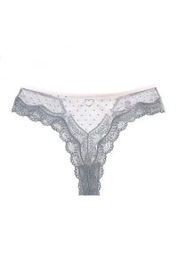 Intica - Stringi koronkowe z paseczkami na specjalne okazje Guenievre. Kolor: szary. Materiał: koronka. Wzór: koronka