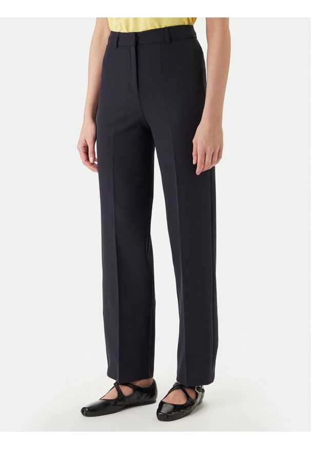 Morgan Spodnie materiałowe 242-POYA.F Granatowy Straight Fit. Kolor: niebieski. Materiał: syntetyk