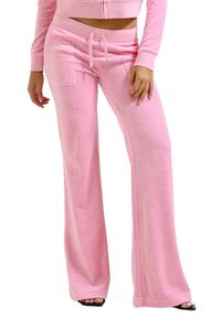 Juicy Couture - JUICY COUTURE Różowe damskie spodnie dresowe Layla Low Rise Pocket, Rozmiar M. Kolor: różowy. Materiał: dresówka #3