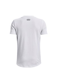 T-shirt chłopięcy Under Armour UA B Sportstyle Left Chest Ss - biały. Kolor: biały. Materiał: materiał, poliester, bawełna. Wzór: nadruk