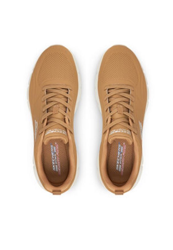 skechers - Skechers Sneakersy Bobs B Flex 118110 CSNT Brązowy. Kolor: brązowy. Materiał: skóra